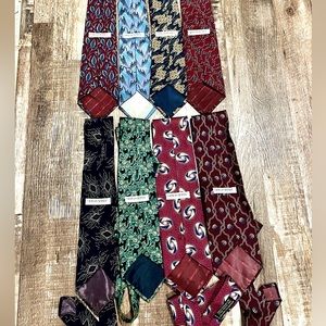 LOT of 8 Giorgio Armani Designer Printed Graphic Neck Ties